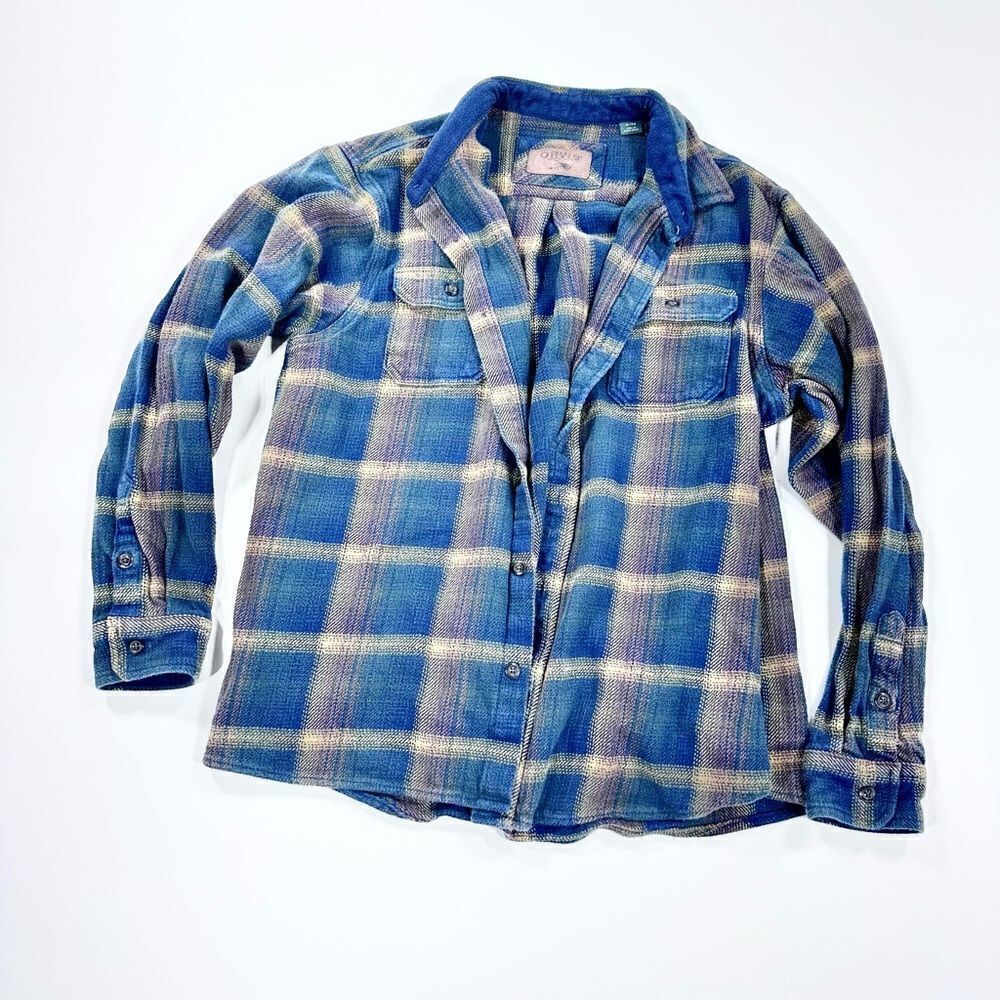 Orvis thick cotton plaid flannel shirt XL